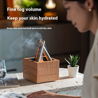 Flame Effect Aroma Diffuser – USB Desktop Humidifier