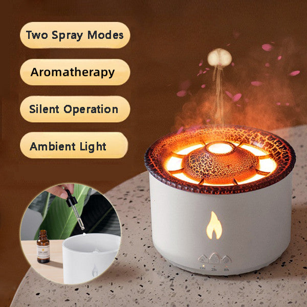 Volcano Jellyfish Flame Aroma Diffuser – Ultrasonic Humidifier