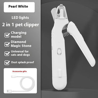 2-in-1 Pet Nail Clippers with LED Light – Dog & Cat Trimmer