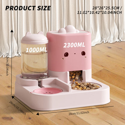 Cartoon Cat Ear 2-in-1 Pet Food & Water Bowl