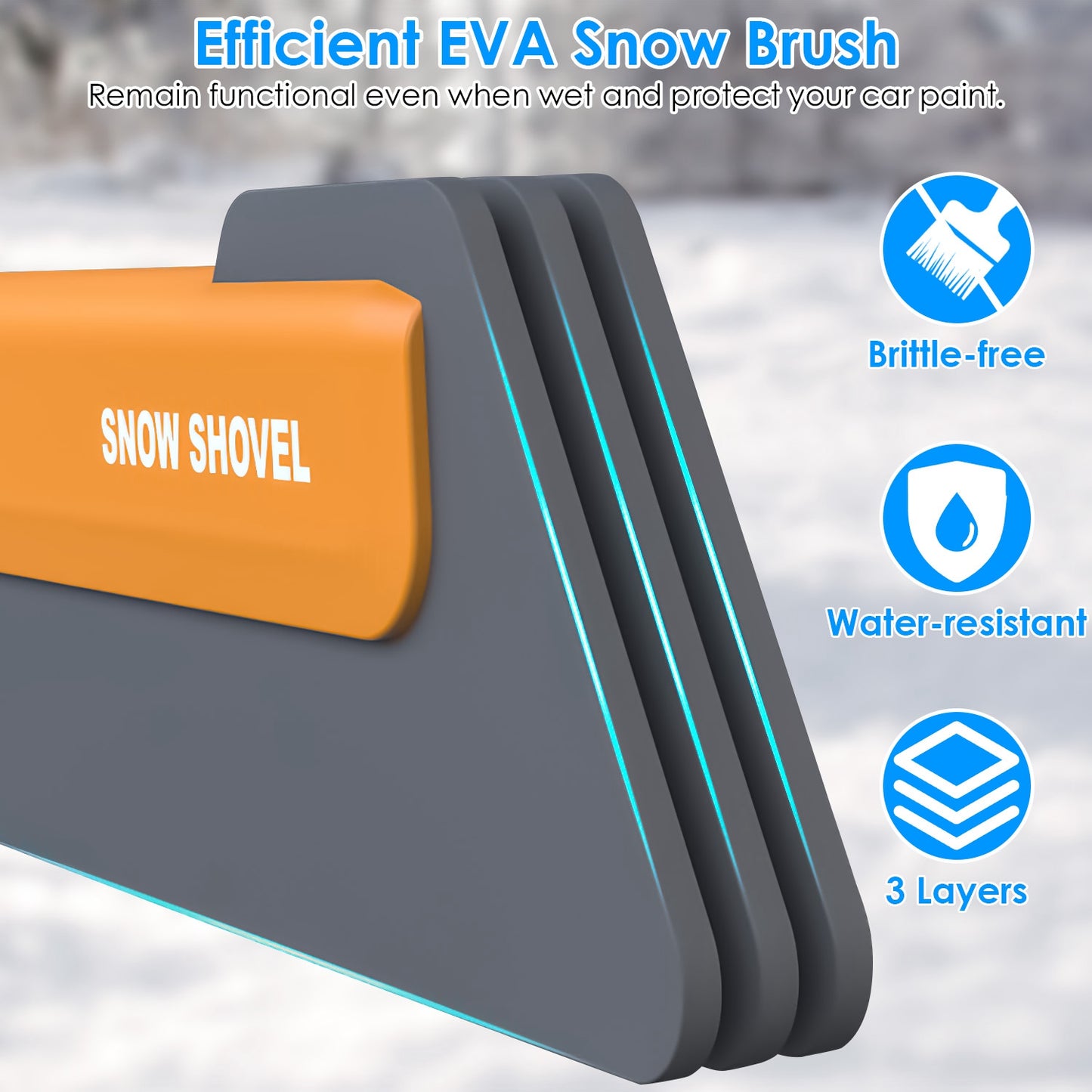 3-in-1 Car Snow Removal Shovel with LED Light