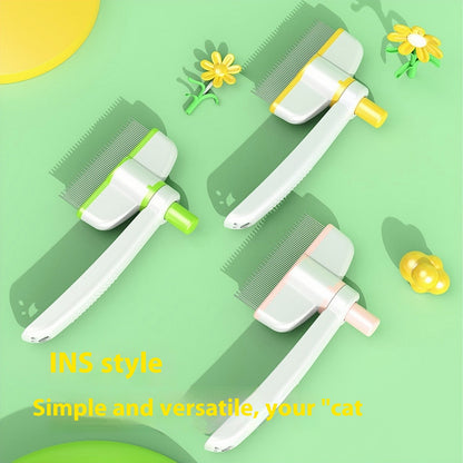 Self-Cleaning Pet Grooming Comb – Cat & Dog Hair Removal Brush