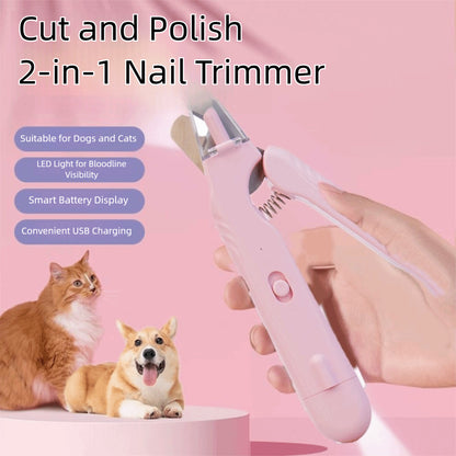 2-in-1 Pet Nail Clippers with LED Light – Dog & Cat Trimmer