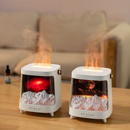 3D Starry Sky Flame Aroma Humidifier