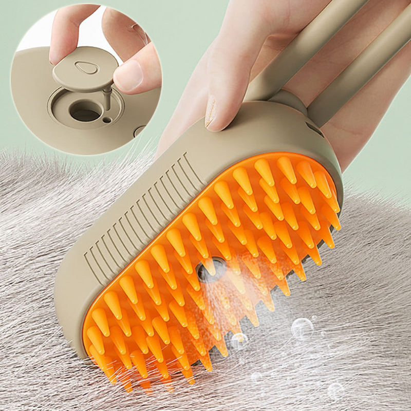3-in-1 Steam Pet Brush – Electric Spray Grooming Comb