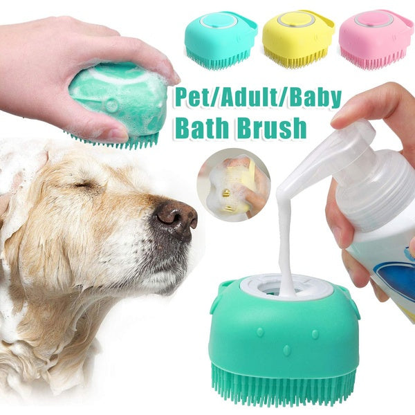 Silicone Pet Bath Massage Gloves – Dog & Cat Grooming Brush