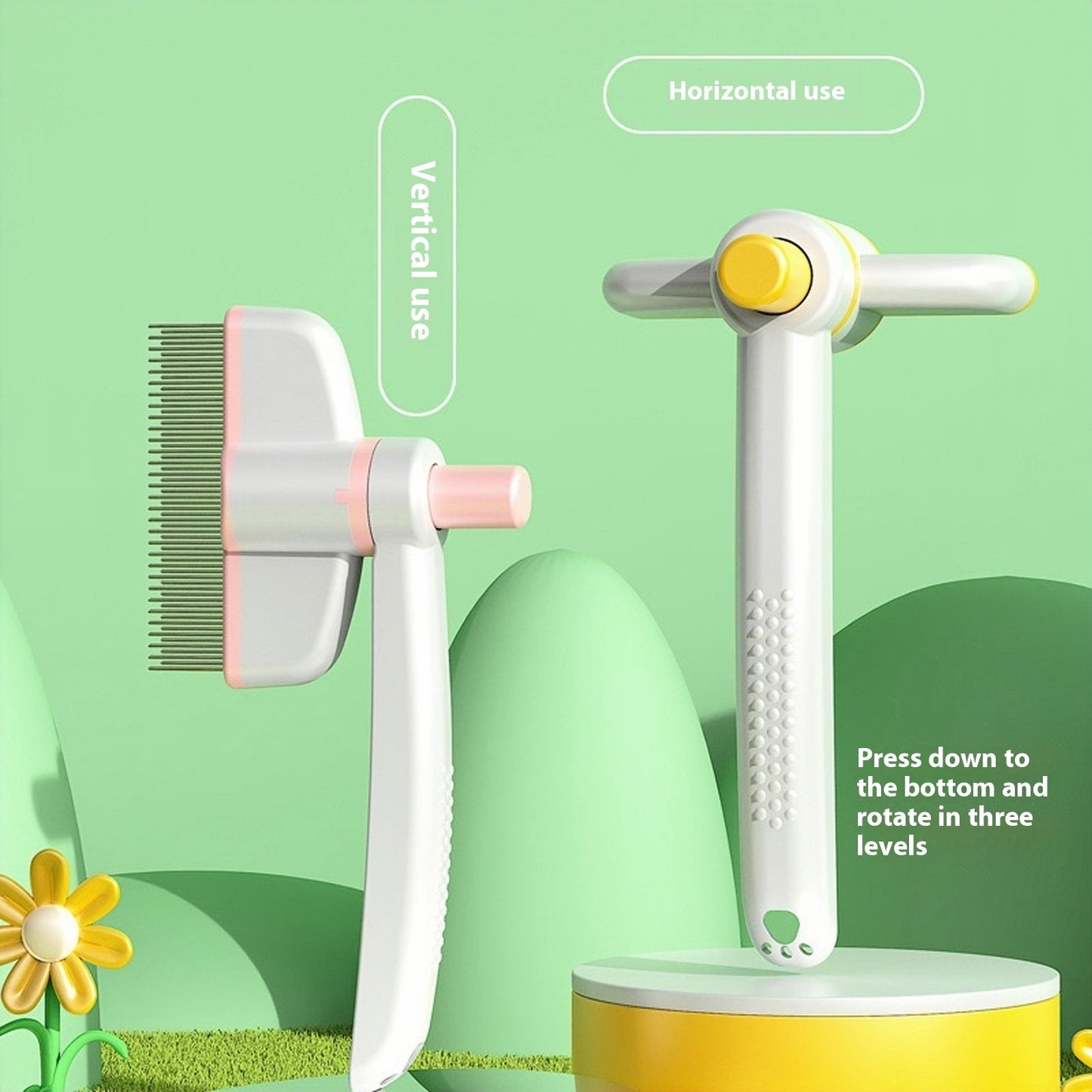 Self-Cleaning Pet Grooming Comb – Cat & Dog Hair Removal Brush