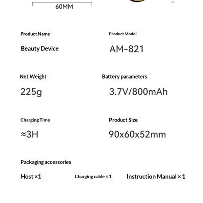 Vacuum Negative Pressure Adsorption Microcurrent Lifting Firming Photorejuvenation Beauty Device