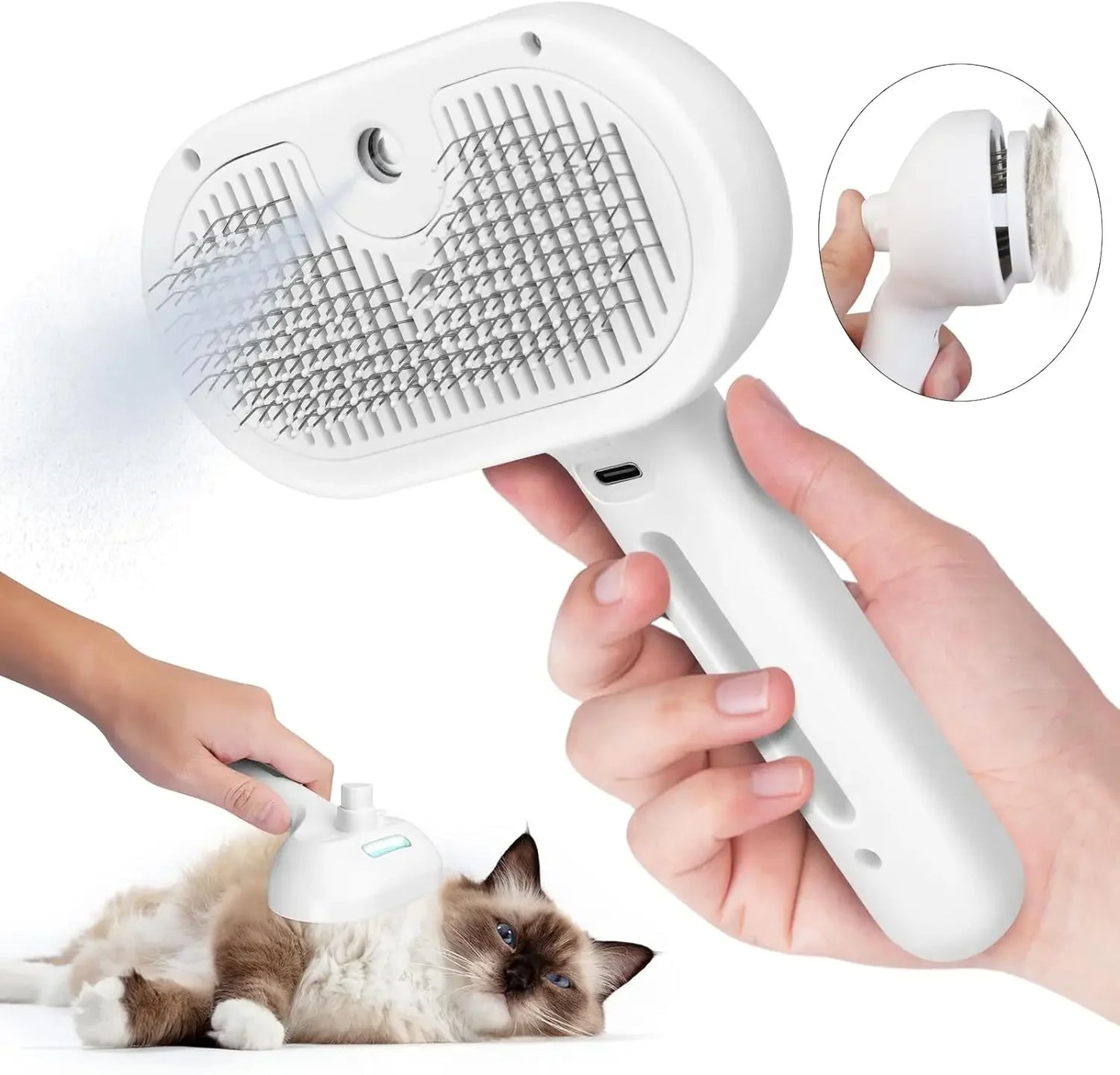 Pet Spray Hair Comb – Mist Grooming & Hair Remover Brush
