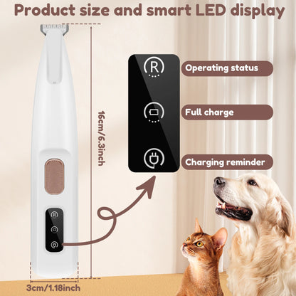 LED Pet Paw Trimmer – Waterproof Dog Grooming Clipper