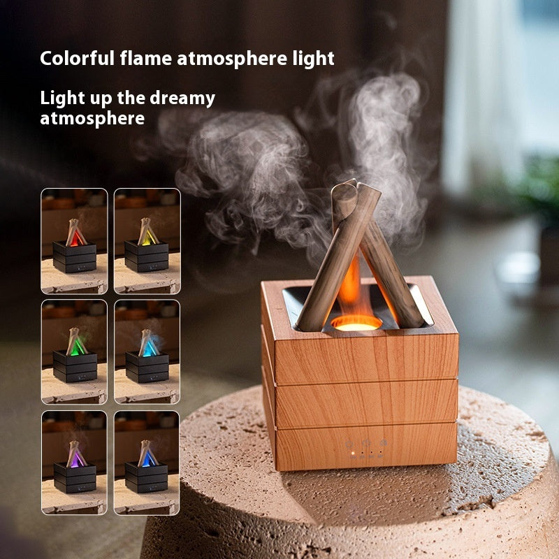 Flame Effect Aroma Diffuser – USB Desktop Humidifier