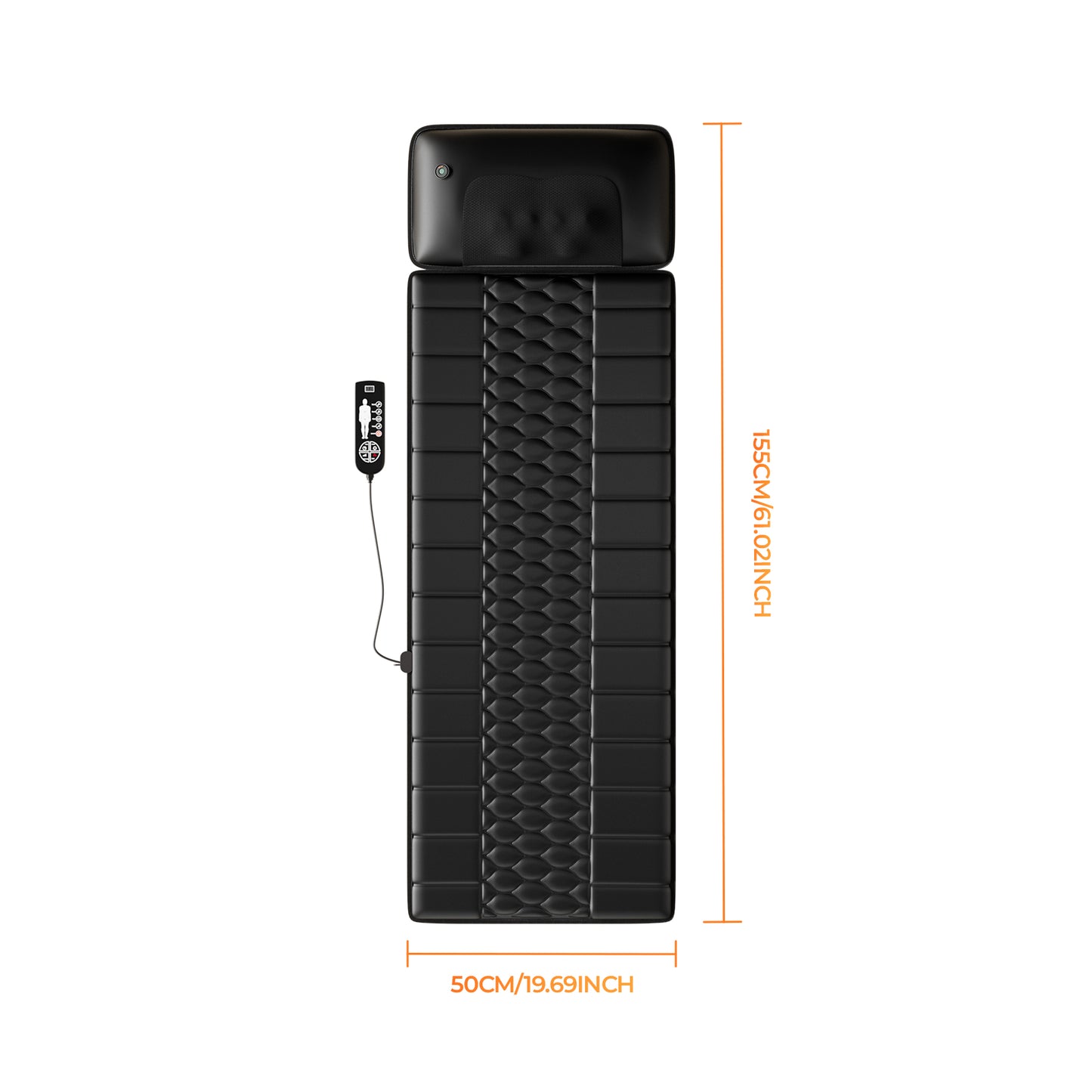 Foldable Heated Massage Mattress with Smart Controller & Timer