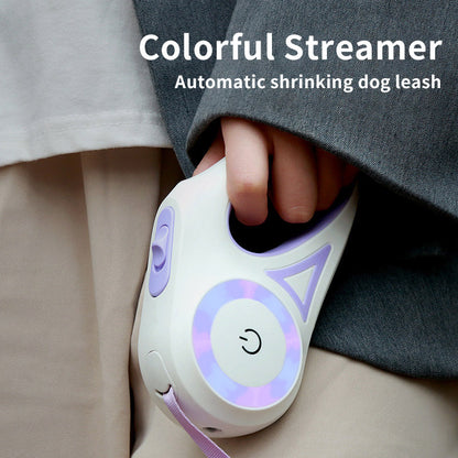 Retractable Dog Leash with LED Spotlight – Automatic Pet Traction Rope