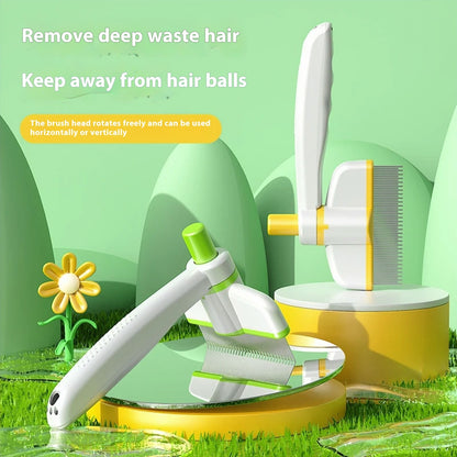 Self-Cleaning Pet Grooming Comb – Cat & Dog Hair Removal Brush