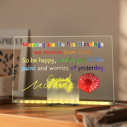 LED Acrylic Writing Board – USB Night Light Message Board