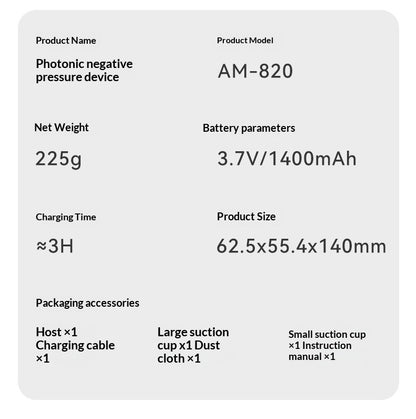 Vacuum Negative Pressure Adsorption Microcurrent Lifting Firming Photorejuvenation Beauty Device