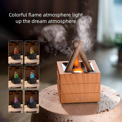 Flame Effect Aroma Diffuser – USB Desktop Humidifier