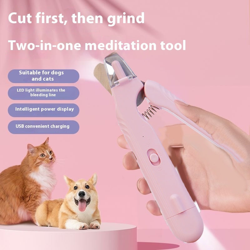 2-in-1 Pet Nail Clippers with LED Light – Dog & Cat Trimmer