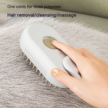 3-in-1 Steam Pet Brush – Electric Spray Grooming Comb