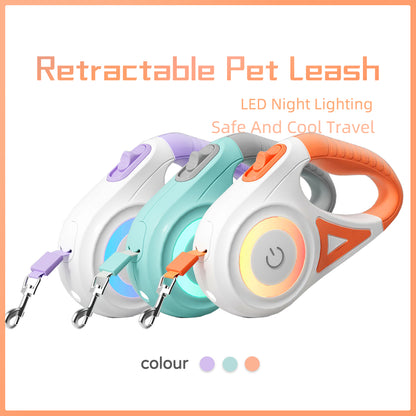 Retractable Dog Leash with LED Spotlight – Automatic Pet Traction Rope