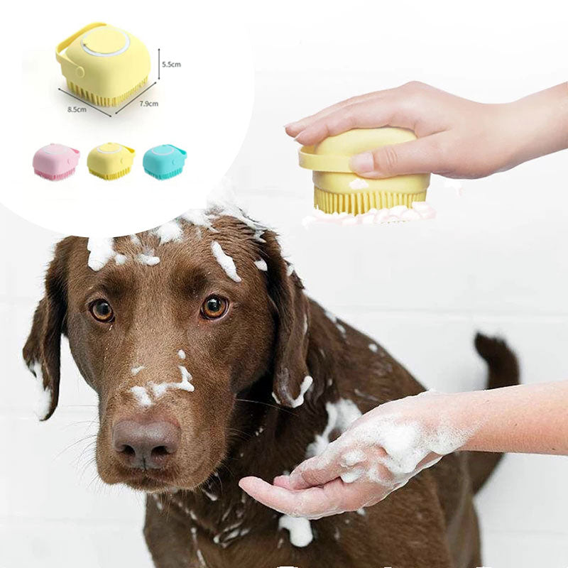 Silicone Pet Bath Massage Gloves – Dog & Cat Grooming Brush
