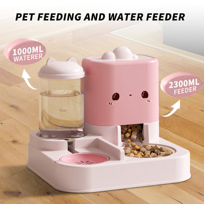Cartoon Cat Ear 2-in-1 Pet Food & Water Bowl