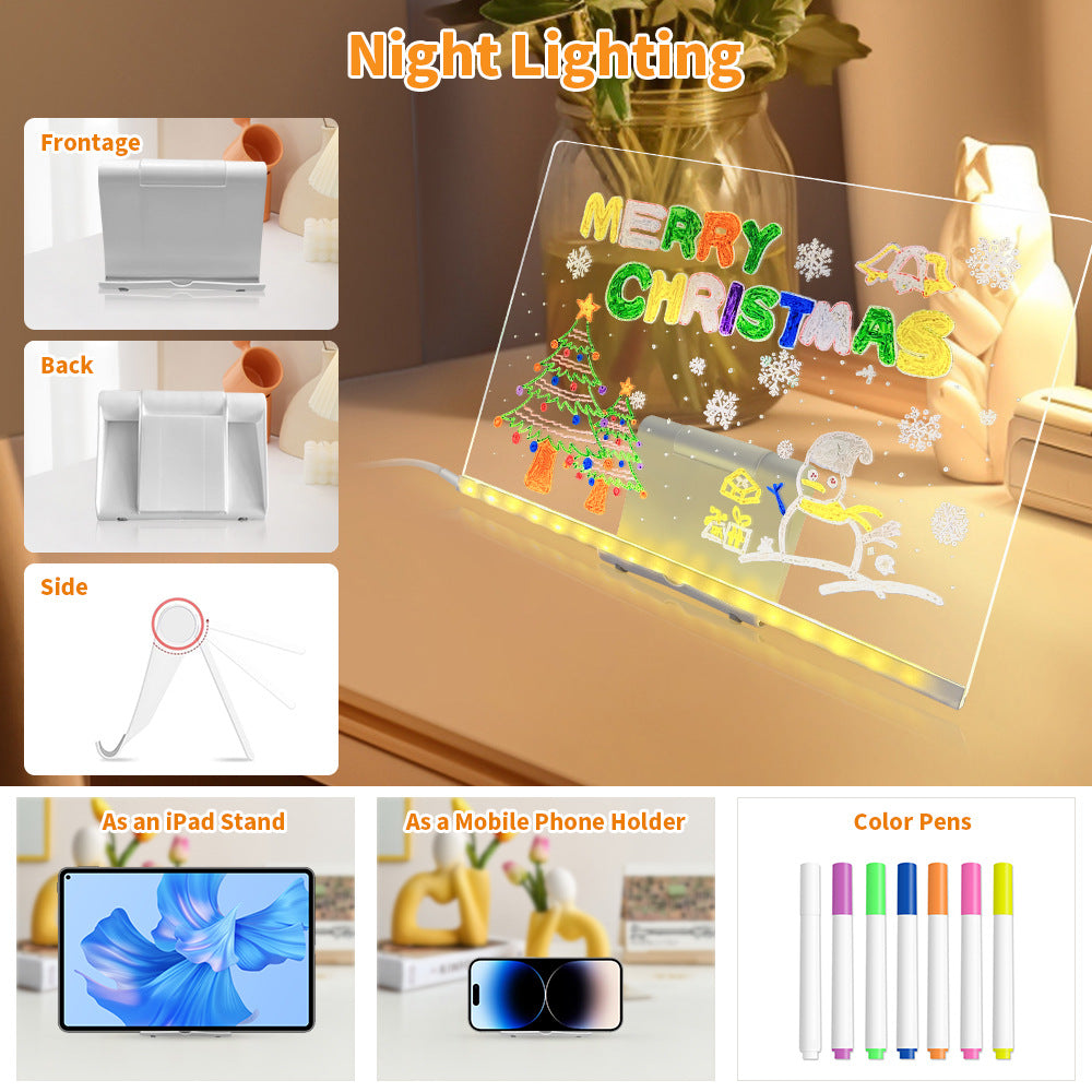 LED Acrylic Writing Board – USB Night Light Message Board