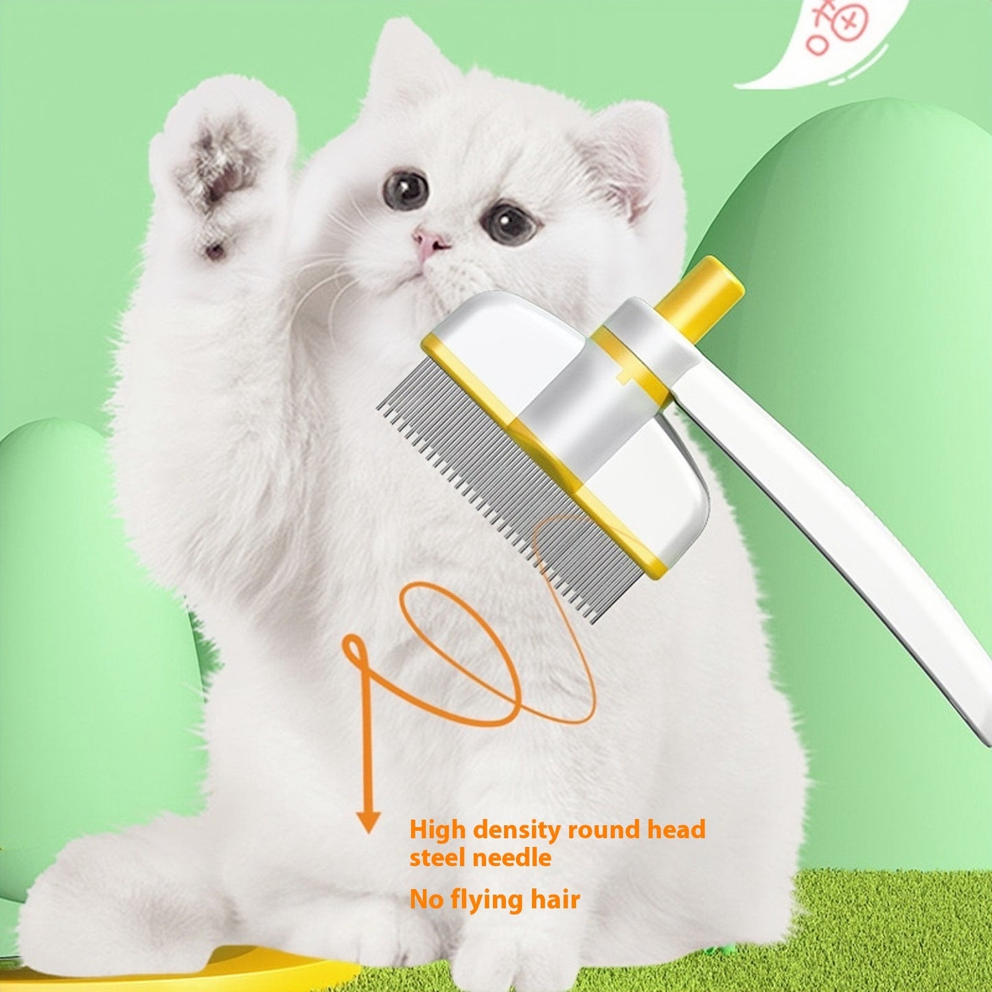 Self-Cleaning Pet Grooming Comb – Cat & Dog Hair Removal Brush