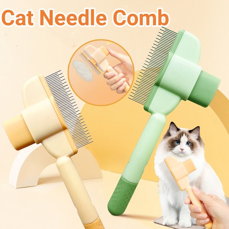 Professional Pet Grooming Comb with Release Button – Dog & Cat