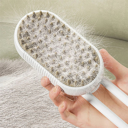 3-in-1 Steam Pet Brush – Electric Spray Grooming Comb