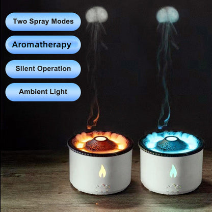 Volcano Jellyfish Flame Aroma Diffuser – Ultrasonic Humidifier